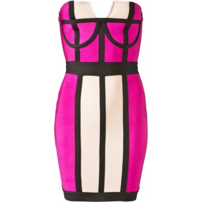 Robe bustier bandage colorblock rose 'Arriana '